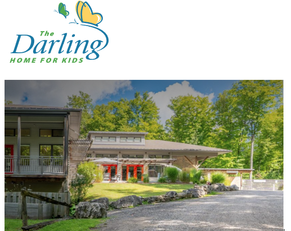 The Darling Home for Kids logo is displayed along with a picture of the home itself.